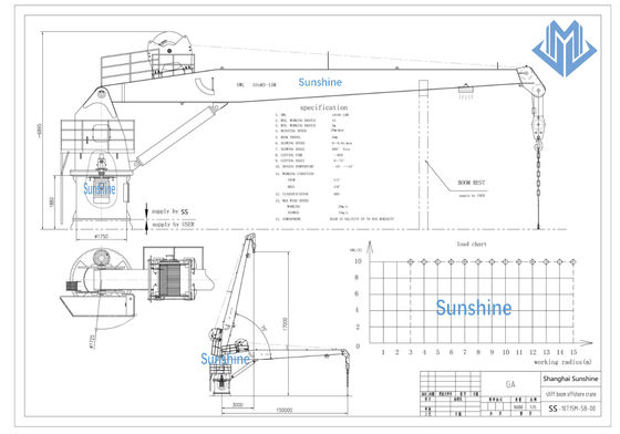 nave di scopo di Marine Crane For Cargo Handling On dell'asta rigida di 10t15m multi