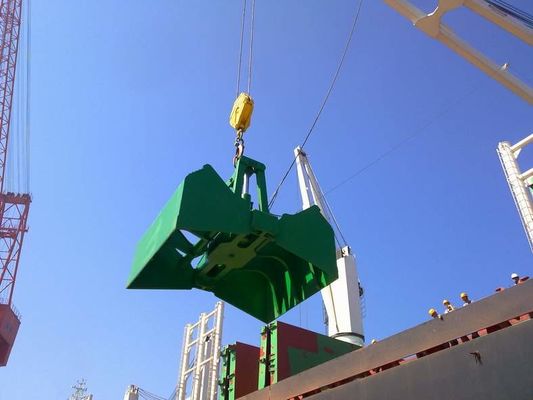 Secchio idraulico elettrico della gru a benna della copertura superiore del tester di 10 cubi per lo scarico dei materiali alla rinfusa