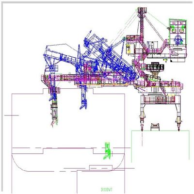 Tipo 2000 della cinghia di capacità di Tph caricatore della nave per il carico delle merci insaccate