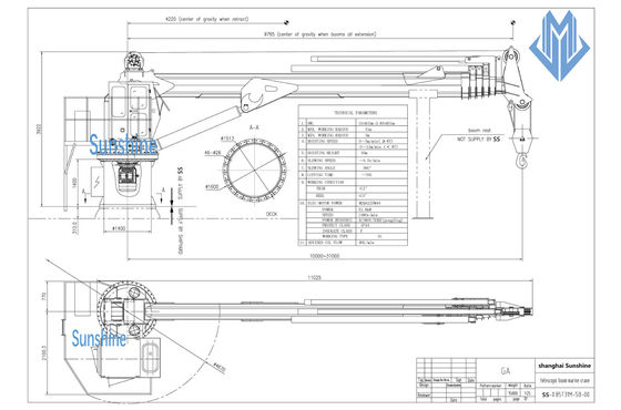 Asta Marine Crane telescopica della scatola ed al largo per la nave offshore di servizio