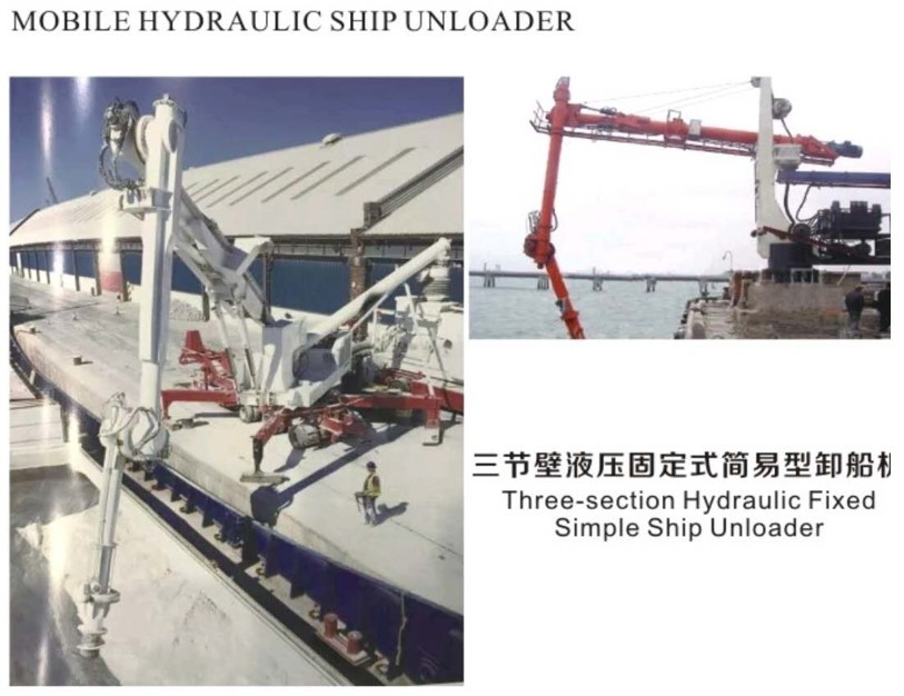 Il camion ha montato lo scaricatore a vite della nave per lo scarico del cemento